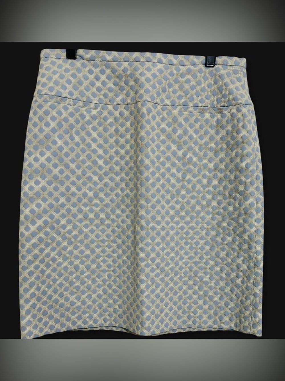 Brooks Brothers Light Blue and Cream Geometric A-Line Skirt